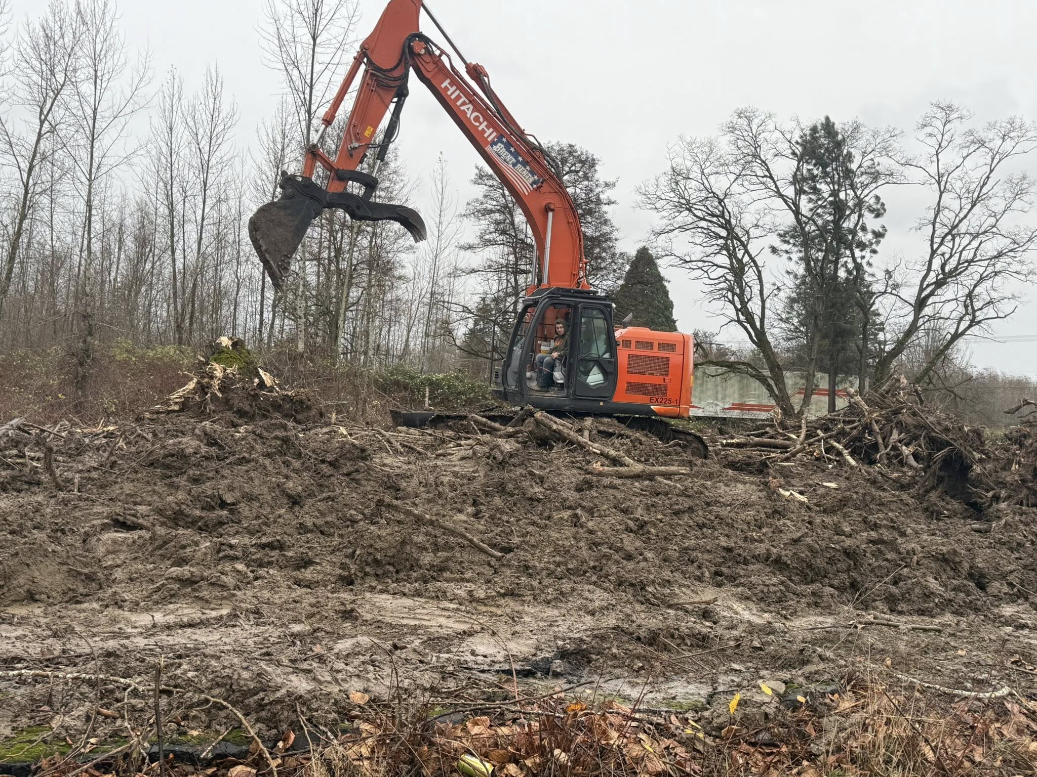 Land clearing excavation
