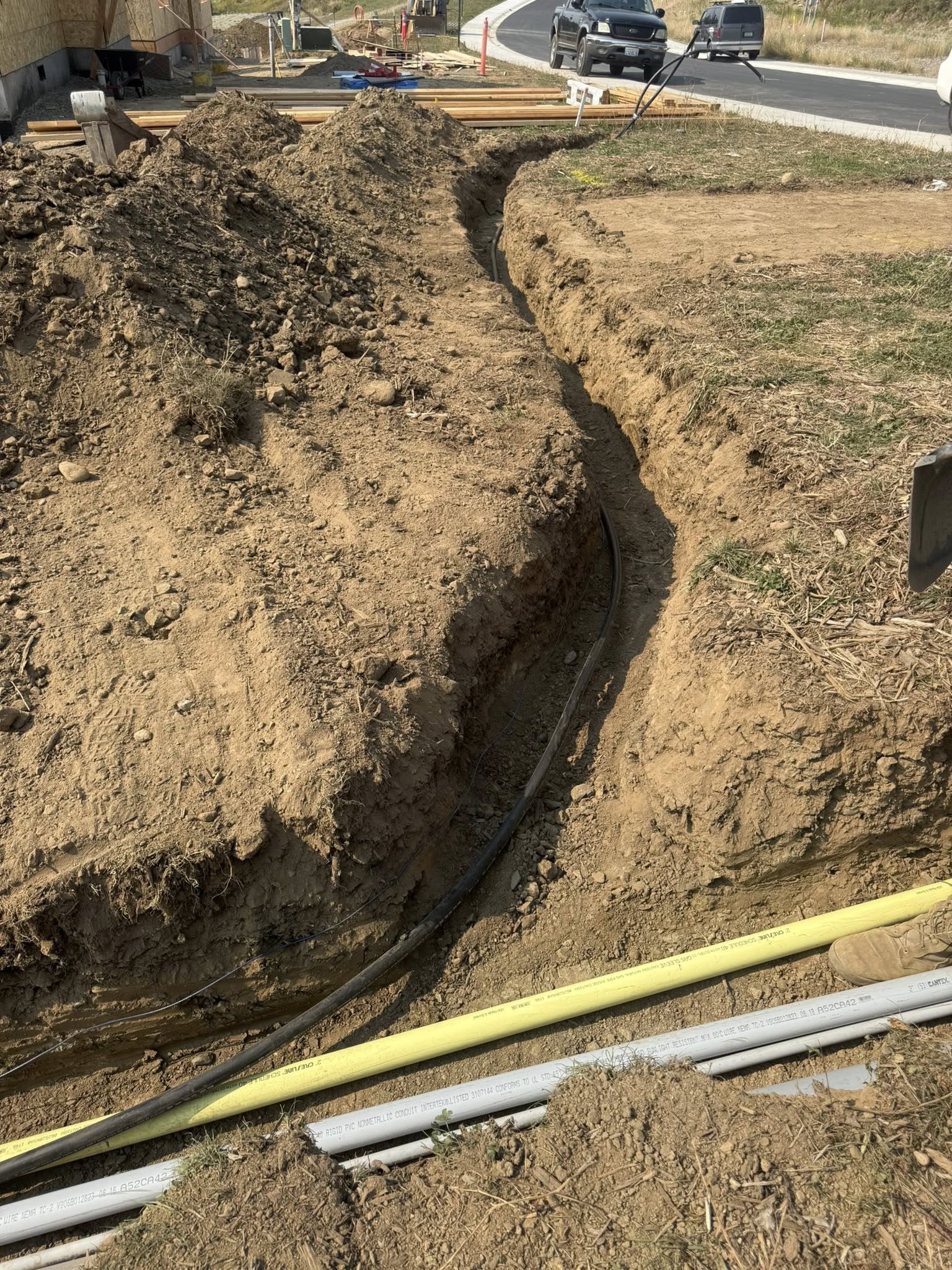 Utility trenching work